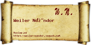 Weiler Nándor névjegykártya