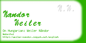 nandor weiler business card